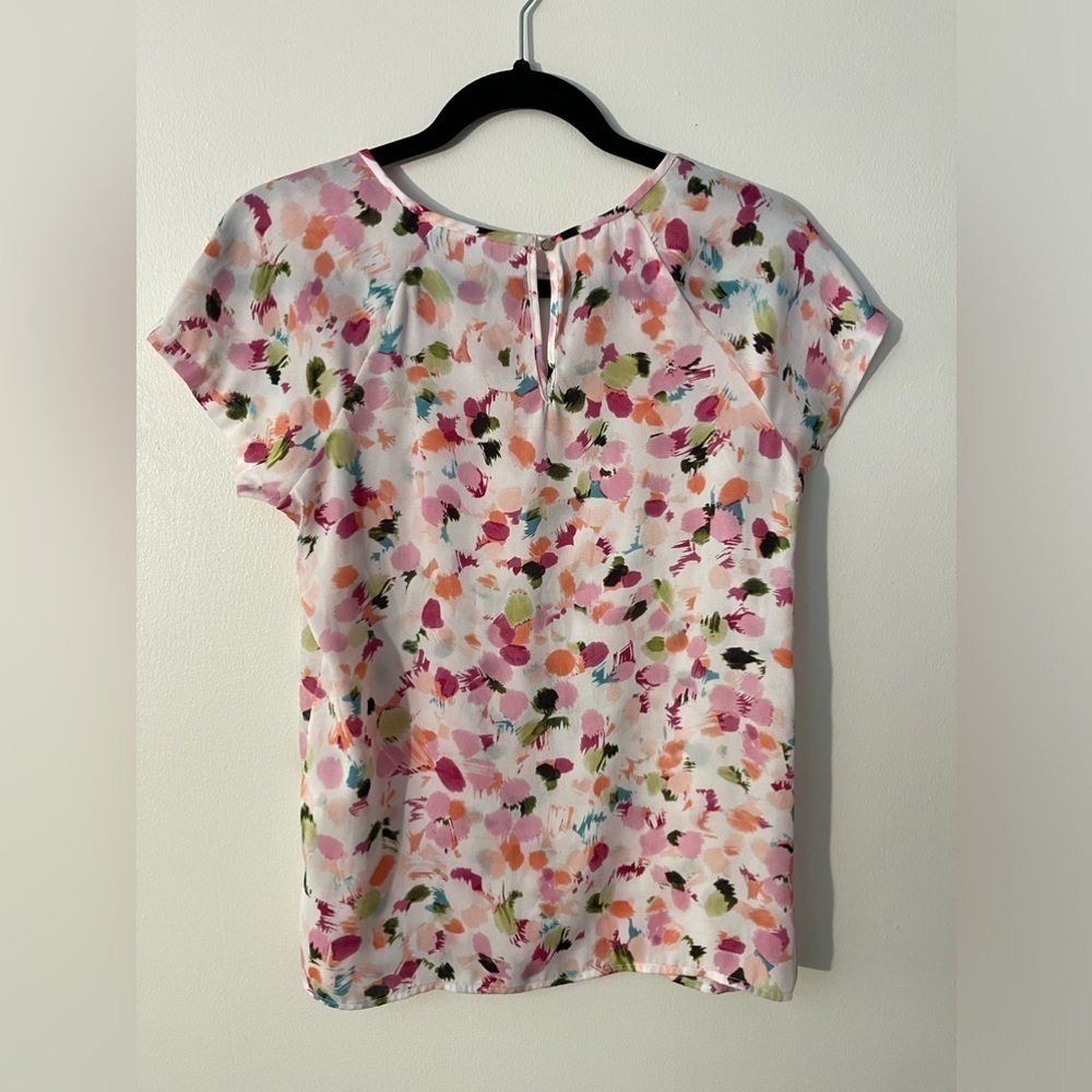 Liz Claiborne Women’s Pink Sheer Short Sleeve Shirt Blouse Top Size: Small - Picture 2 of 7